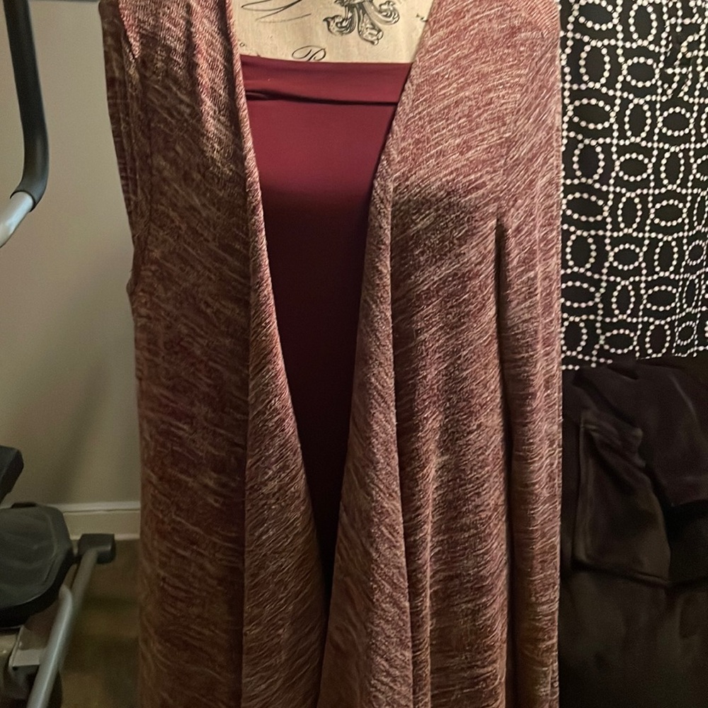 Burgundy tunic and sweater